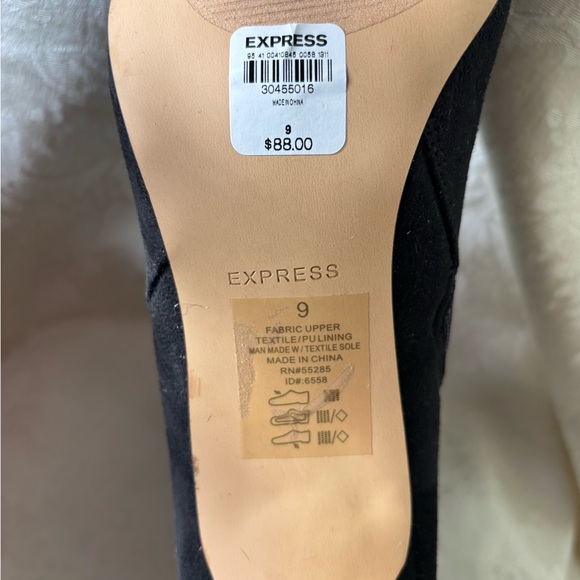 Express Faux Suede Rhinestone Ankle Boots, Size 9 - Picture 8 of 9